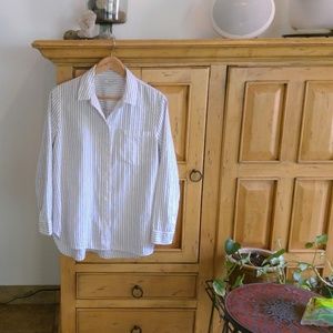 Madewell navy stripe button down shirt